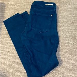 Anthropologie skinny dark turquoise pants